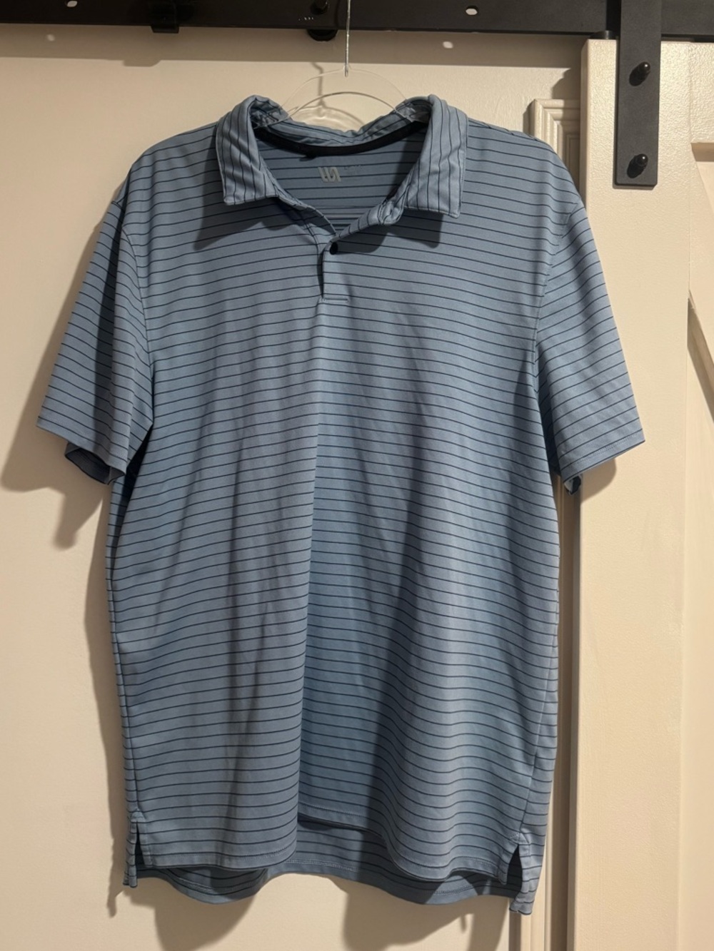 VRST Men's Light Blue Striped Polo Shirt